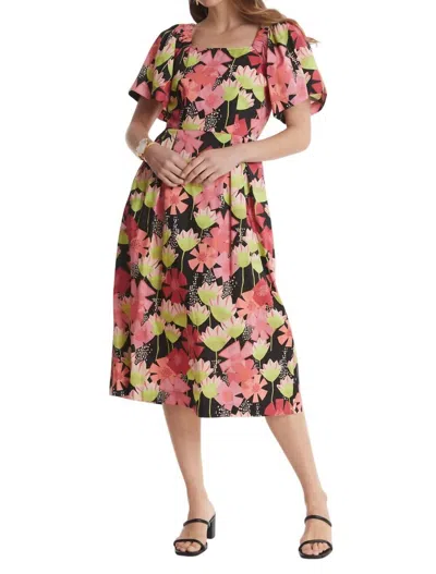Tyler Boe Brit Abstract Floral Tie Mini Dress In Black Multi In Multi