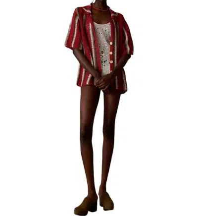 All That Remains Colby Shirt In Red/chocolate/taupe/cream In Multi