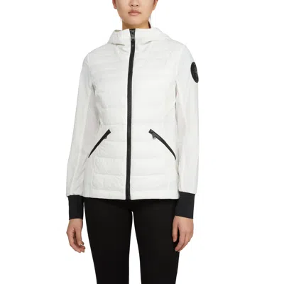 Pajar Women's Cressy Mixed Media Channel Quilted Stretch Puffer In Multi
