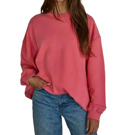 By Together French Terry Cotton Pullover Sweatshirt In Pink In Pink