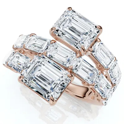 Pompeii3 6 1/2ct Emerald Cut Diamond Ring Gold Women's Right Hand Anniversary Band In Multi