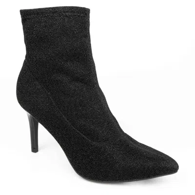 Jones New York Macee Womens Shimmer Pointed Toe Ankle Boots In Black