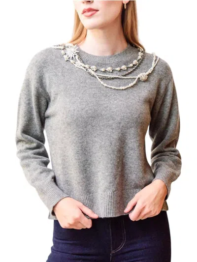 Cinq À Sept Lilliana Pullover Sweater In Grey In Grey