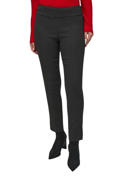 Joseph Ribkoff Jacquard Abstract Print Pull On Pants In Black/white In Multi