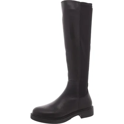 Steve Madden Lexington Womens Leather Zipper Knee-high Boots In Black