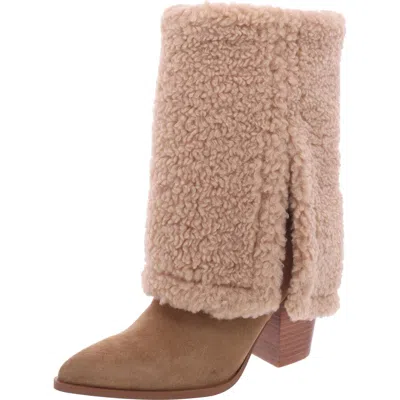 Steve Madden Livvy Womens Suede Pull On Mid-calf Boots In Multi