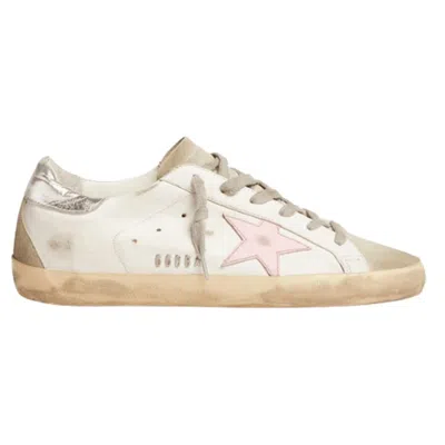 Golden Goose Superstar Pink Star And Metallic Heel Tab Women's Sneakers In Multi