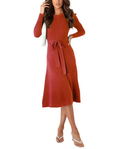 Vera Dolini Midi Dress In Red