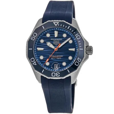 Tag Heuer Aquaracer Professional 300 Date Automatic Blue Dial Rubber Strap Men's Watch Wbp5111.ft6259 In Blue