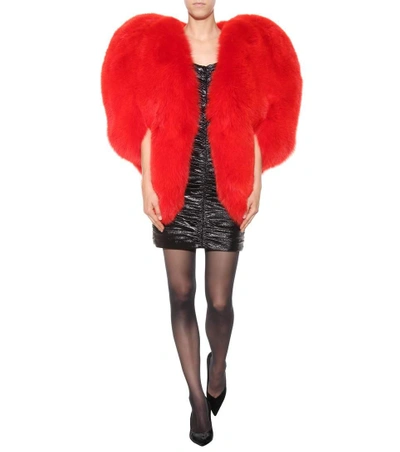 Shop Saint Laurent Fox Fur Coat