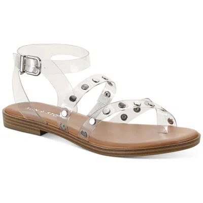 SUN + STONE STUDLEYYC WOMENS FLAT ANKLE STRAP THONG SANDALS 