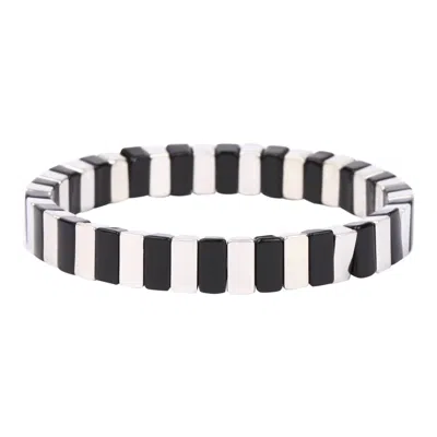Color Shout Women's She's All That Metallic Bracelet In Silver And Black In Multi