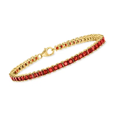 Ross-simons Garnet Tennis Bracelet In 18kt Gold Over Sterling In Multi