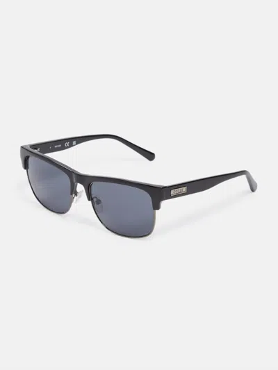 Guess Factory Plastic Square Sunglasses In Black