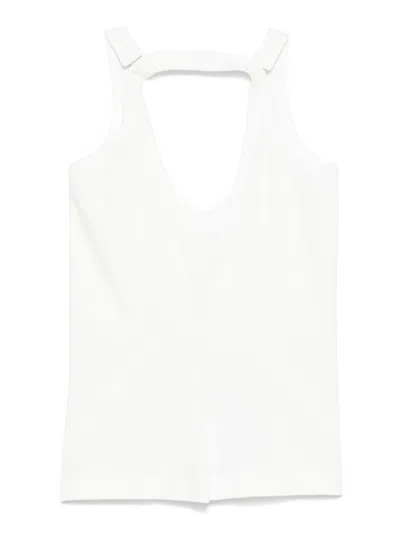 Mm6 Maison Margiela Strap-detail Tank Top In White