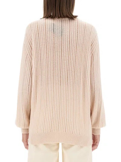 Kiton Cashmere-silk Lattice Knit Crewneck Sweater