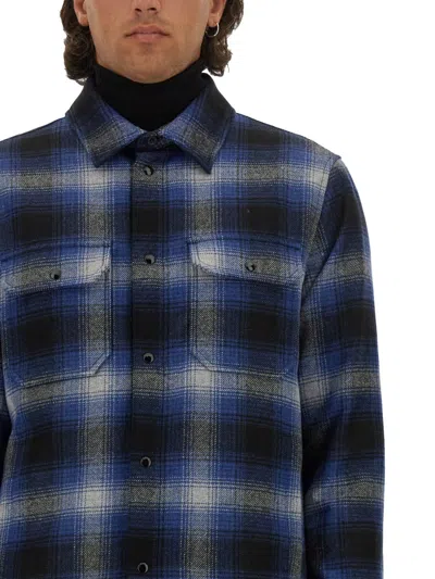 Woolrich Checked Italian Wool Blend Alaskan Padded Overshirt
