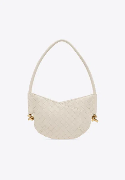 Bottega Veneta Solstice Intrecciato Leather Mini Bag In Sea Salt