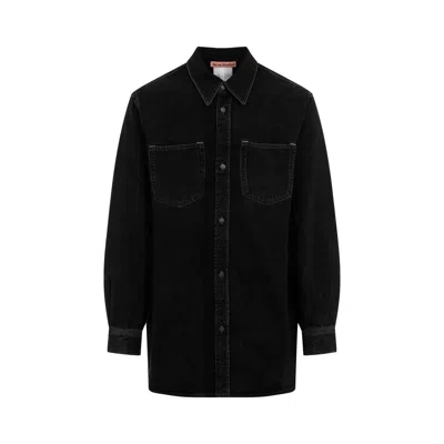 Acne Studios Corduroy Button-up Shirt In Black