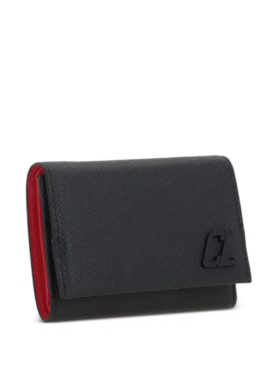 Christian Louboutin Tri-fold Leather Wallet For Men In Black