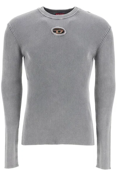 Shop Diesel Long-sleeved Slim Fit T-shirt In Gray