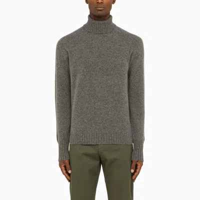 Drumohr Grey Wool Turtleneck In Tan