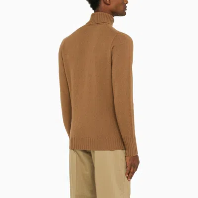Drumohr Grey Wool Turtleneck In Tan