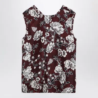 Max Mara Reversible Silk Camisole Top With Pattern Detail In Purple