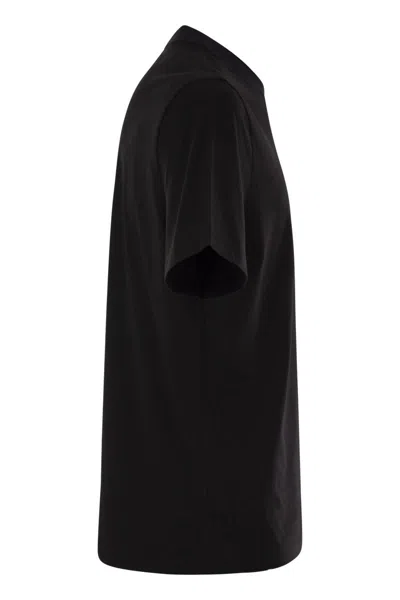 Moncler Soft Cotton Short Sleeve Crew Neck T-shirt In Black