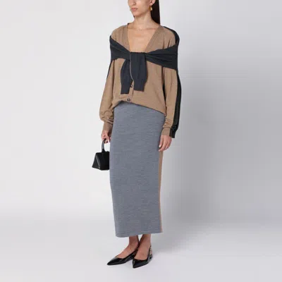 Moschino Couture Bicolor Knit Skirt In Gray