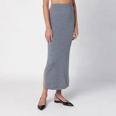 Moschino Couture Bicolor Knit Skirt In Gray