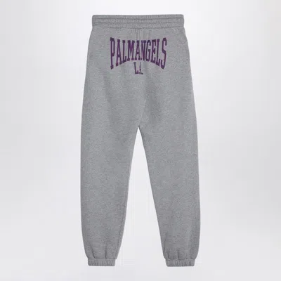 Palm Angels Jogger Grey Cotton Pants In Gray
