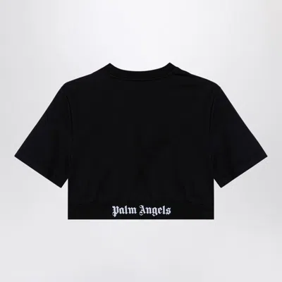 Palm Angels Classic Logo Cropped T-shirt In Black