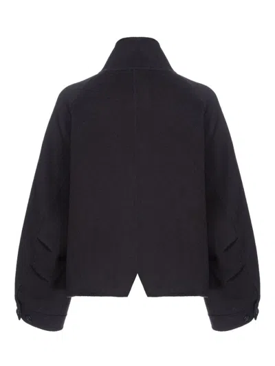 Shop Pinko High Neck Wool Jacket For Women In Nero Limousine