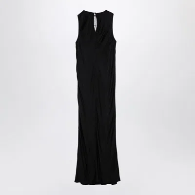 Rotate Birger Christensen Midi Dress With Mesh Insert In Black