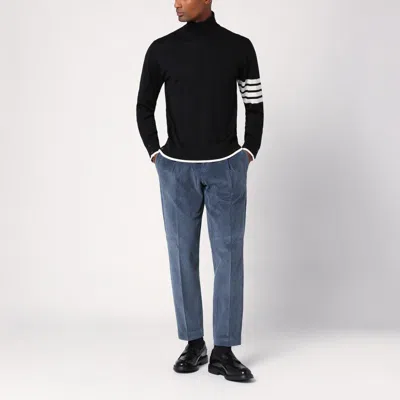 Santaniello Sugar-coloured Corduroy Trousers In Navy