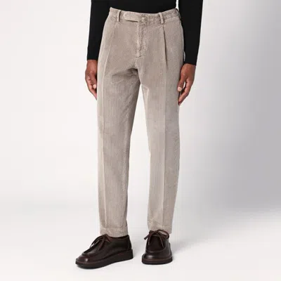 Santaniello Sugar-coloured Corduroy Trousers In Navy