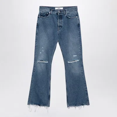 Séfr Ripped And Frayed Jeans In Navy