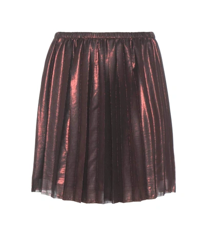 Isabel Marant Étoile Manda Pleated Metallic Skirt In Red