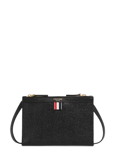 THOM BROWNE MINI DOCUMENT HOLDER WITH ADJUSTABLE SHOULDER STRAP 