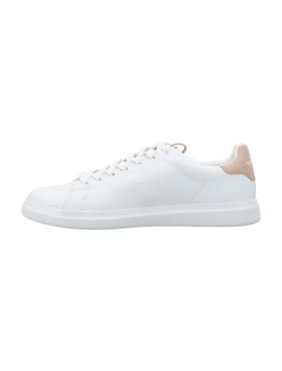 Tory Burch Double T Howell Low-top Leather Sneakers In Titanium_white_/_shell_pink