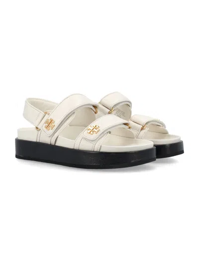 Tory Burch Pave Geo Bombe Miller Low Heel Sandal Shoes In New_ivory