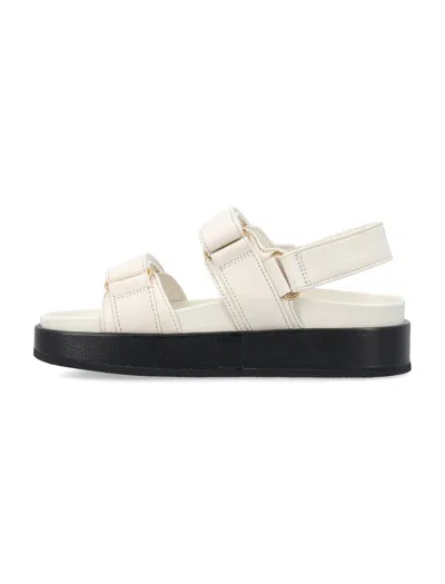 Tory Burch Pave Geo Bombe Miller Low Heel Sandal Shoes In New_ivory