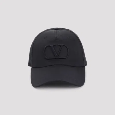 Valentino Signature V-logo Men's Baseball Cap In Navy