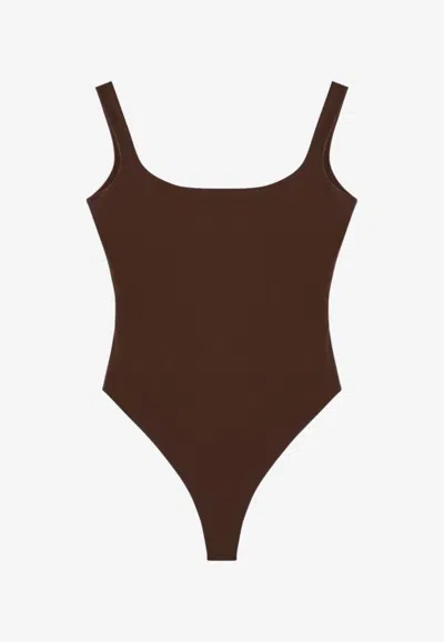 Entire Studios Nylon-blend Bodysuit In Brown