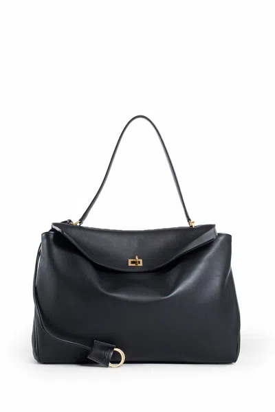 Balenciaga Woman Black Shoulder Bags In Black