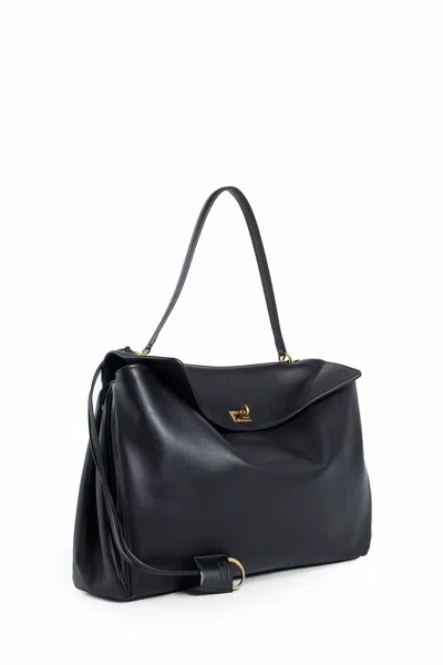 Balenciaga Woman Black Shoulder Bags In Black