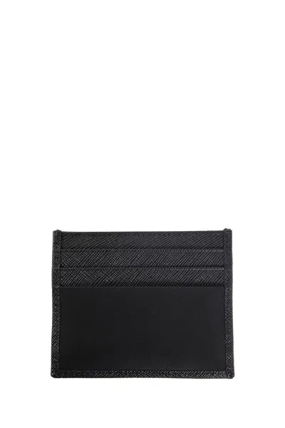 Prada Re-nylon And Saffiano Leather Cards Holder In Black