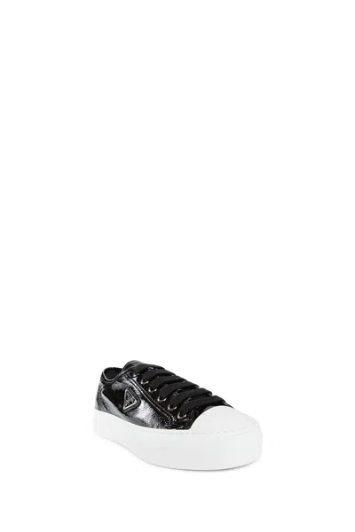 Prada Smash Naplak Leather Triangle Logo Low-top Sneakers In Black