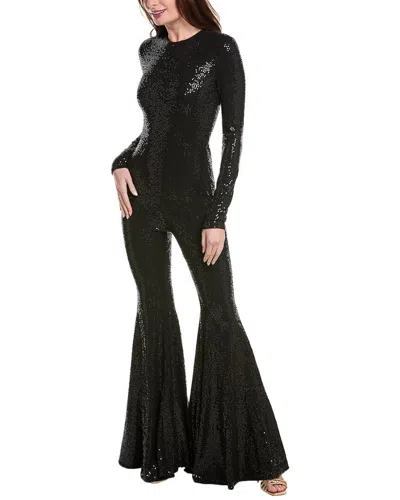 Michael Kors Collection Sequin Flare Jumpsuit In Black